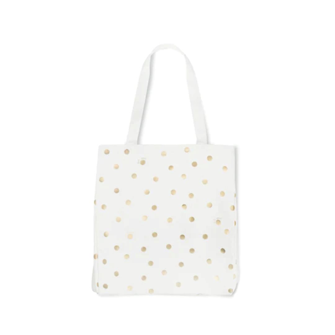 Buy Kate Spade Canvas Book Tote-Gold Tote With Script | BHG Singapore